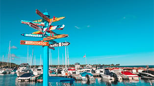 Community Visitor Centers Egg Harbor colorful signs