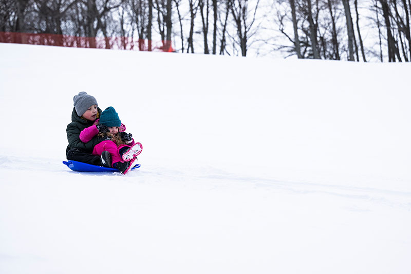 Sledding at Hill 17