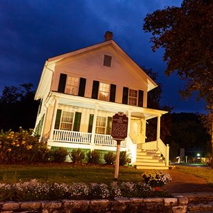 A historic white house.