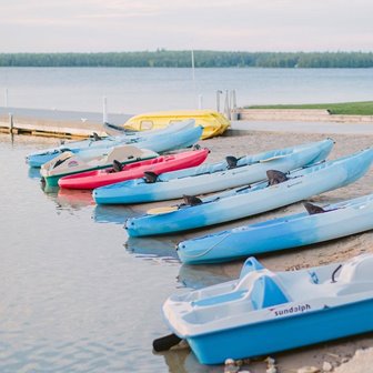 Beached kayaks