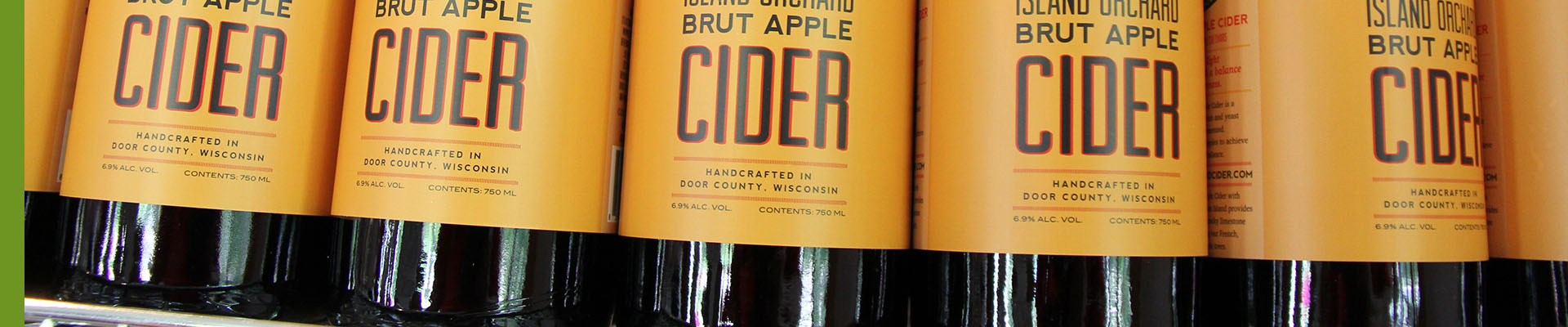 Close up of cider labels