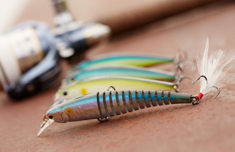 Fishing A closeup of fishing lures.